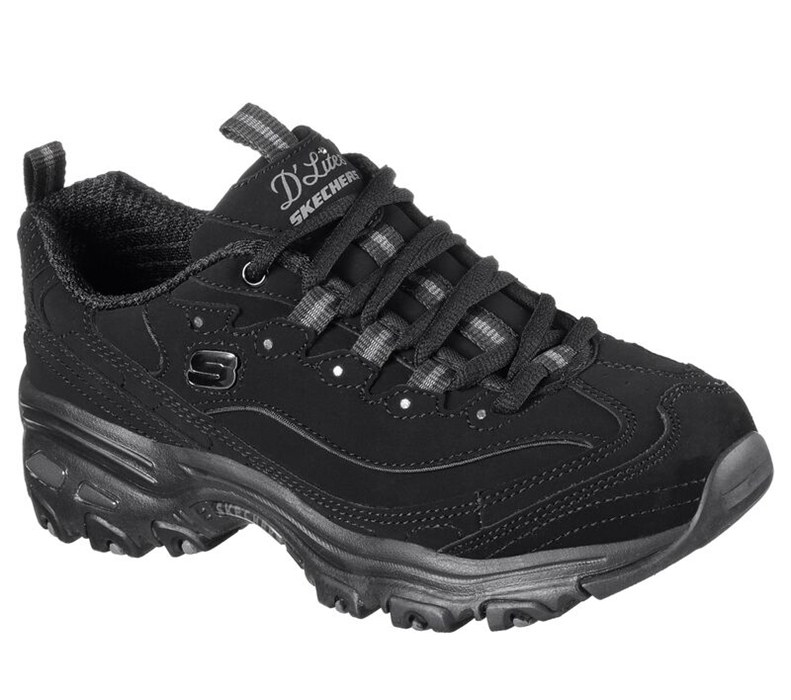 Skechers D'lites - Play On - Womens Sneakers Black [AU-OS6478]